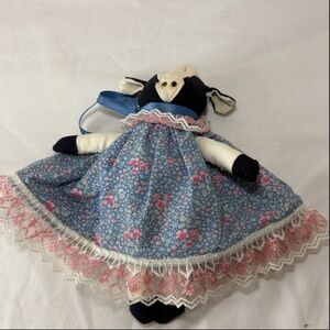 Wang's International Country Farm Cow Doll Dress with Dress/Bell Folkart Country